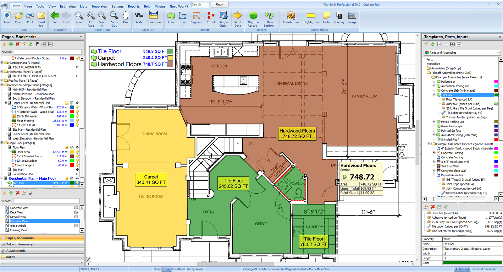 buildcore estimating markup plans